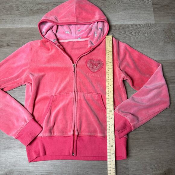 Y2K Vintage Victoria’s Secret PINK Velour Bling Jacket Size XS Hooded RARE - Picture 5 of 7